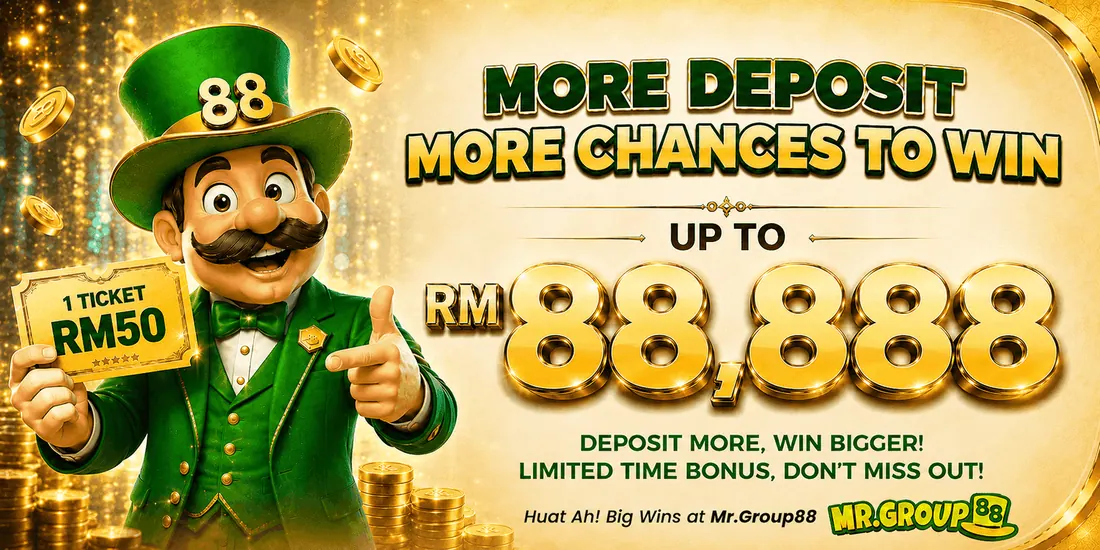 MrGroup88 banner for the deposit more, win more campaign